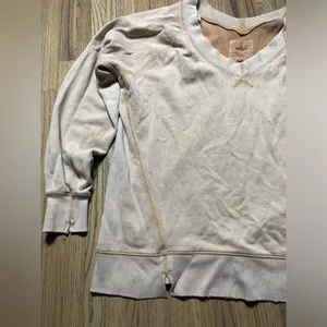 Aerie small oversized sweatshirt long sleeve tan/brown thumbnail 2