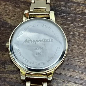 Women's Aeropostale Girl Boss Gold Analog‎ Dial Casual Watch New Battery thumbnail 4