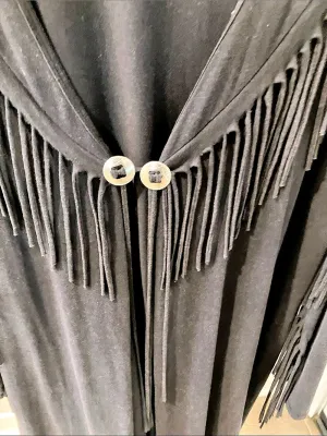 Wrangler Fringe Black silver concho boho longline cowgirl western chic thumbnail 6