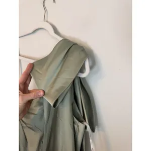 AFTER SIX 6900 Effortless Glam Bow Charmeuse One Shoulder Bow Maxi Sage Green L thumbnail 14