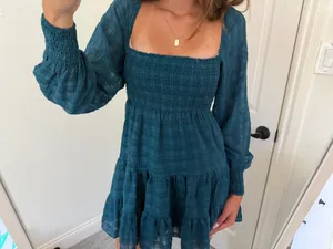 Urban Outfitters River Smocked Long Sleeve Mini Dress thumbnail 2