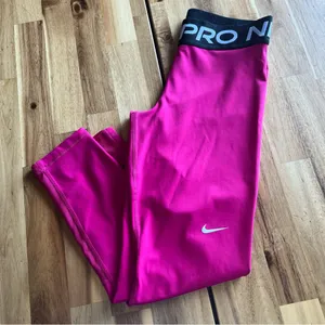 Nike Pro Dri-Fit Leggings Women’s Small Pink Athletic Training Tights thumbnail 3