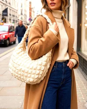 Jason Wu vegan leather puffer hobo handbag quilted bubble texture minimalist thumbnail 1