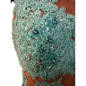 Sherri Hill 11052 Aqua Lace Tiered Ruffle Gown – NWT – Size 4 – $498 Retail thumbnail 7