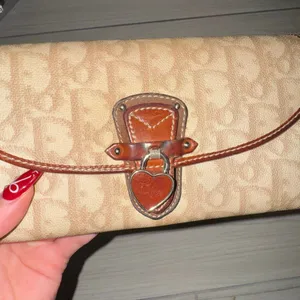 Christian Dior "Romantique" Trotter long bifold wallet with heart charm hardware thumbnail 3