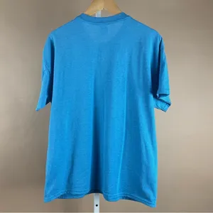 NEW Gildan Heavy Duty Women's Large Embroidered Virginia VA Aqua Blue Tee Shirt thumbnail 2