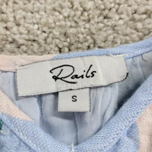 Rails Womens Ari Dress Small Blue Jamaica Stripe Spaghetti Strap V Neck Sundress thumbnail 6