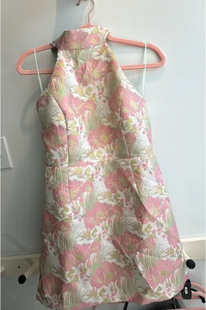 Women’s High Neck Jacquard Floral Dress Shop the Chic Brand thumbnail 1