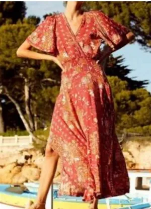 Poupette St. Barth Pink Floral Maxi Dress S thumbnail 1