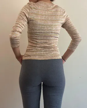 Pastel Rainbow Knit Top Pink Size M thumbnail 5