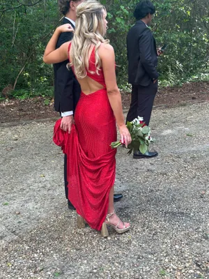red sequin prom dress Size 2 thumbnail 2