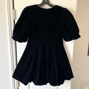 Par Violet National Anthem Velvet Babydoll Dress Mini Black‎ Small NWT thumbnail 10