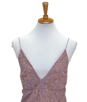 Free People Womens Dangerous Love Deep V Lace Mini Dress Purple Size 12 NEW Boho thumbnail 6