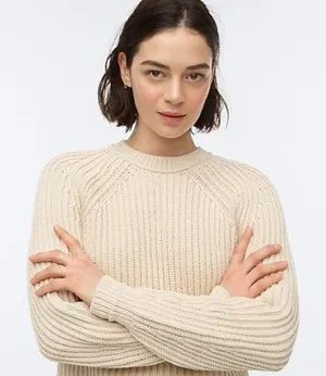 Ribbed crewneck sweater ivory‎ XL thumbnail 1