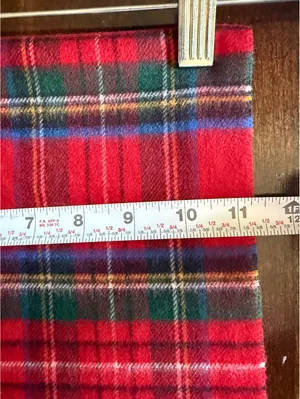 V. Fraas Cashmink Red Tartan Plaid Scarf with Fringe thumbnail 6