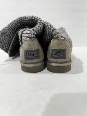 Ugg Carly Boots Size 7 Heathered Gray Knit Tall Short thumbnail 7