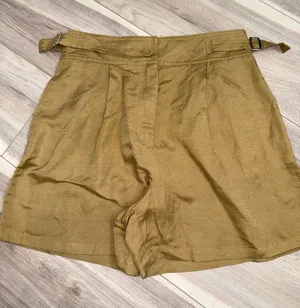 Zara safari granola girl linen blend high rise shorts size small thumbnail 1