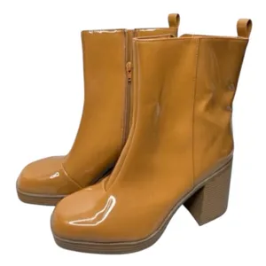BP‎ Boots Womens Size 10 Brown Platform Block Heel Ankle Booties Side Zip thumbnail 1