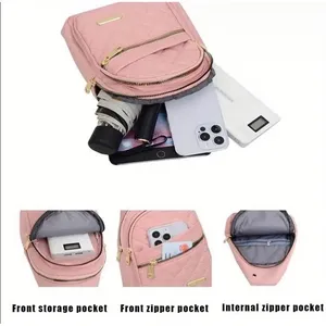 Contemporary Multiple‎ Compartment Sling Bag Handbag Crossbody Black Audio Port thumbnail 8