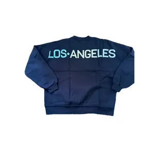 New! Spirit Jersey Women Black Puff Print 'Los‎ Angeles' Sweatshirt, Size L thumbnail 2