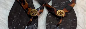Tory Burch Brown Leather Leopard Print Flats Soles 8.5 Caroline 2 Ballet thumbnail 4