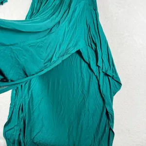 FP Beach Free People Teal Green Smocked Waist High-Low Maxi Dress XS Long Sleeve thumbnail 9