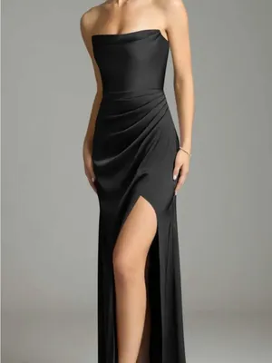 Azazie Black Strapless Bridesmaid Dress thumbnail 8