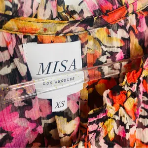 Misa Los Angeles Celina Dress in Fire Floral Feminine - Red, Pink, Black XS Gorg thumbnail 10
