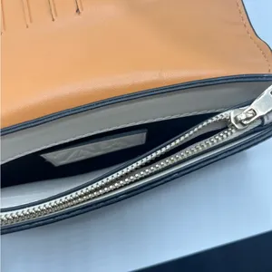 Zara Thin Crossbody Wallet Purse Tan White thumbnail 10
