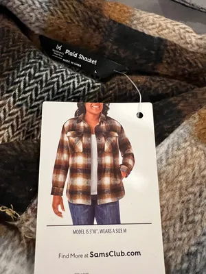 Members Mark Plaid Shacket thumbnail 4