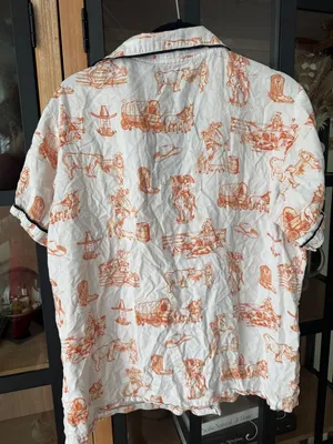 Katie Kime Rodeo Toile print Pajamas top shirt Houston HLSR western Texas thumbnail 2