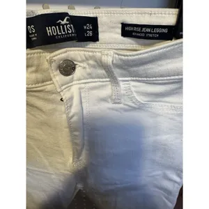 Hollister High Rise Jean Legging Womens Size 24X26 Advance Stretch White EUC thumbnail 4