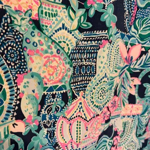 Lilly Pulitzer Print Kathie Midi Dress size 12 Ruffle Flounce Sleeves thumbnail 4