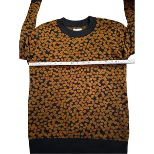 Daily Ritual Ultra-Soft Jacquard Crewneck Pullover Sweater Brown & Black‎ thumbnail 5