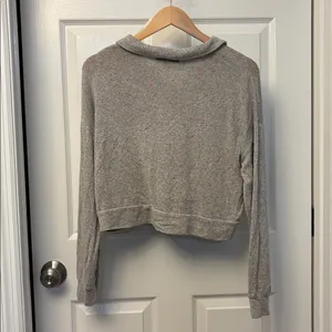A New Day Cropped Button-Front Polo Sweater - Grey thumbnail 5
