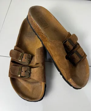 Mootsies Tootsies Sandals Womens 9 Brown Suede‎ Double Buckle Slide Cork Boho thumbnail 1