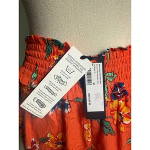 CottonOn Romy Shirred Midi Skirt Lulu Floral Orange Boho High Low M resort y2k b thumbnail 4