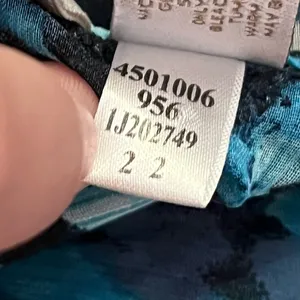 Chico’s Zebra Burnout Blouse Sheer Keyhole Neck Blue 3 thumbnail 4