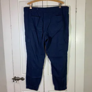 LOFT Outlet Women Blue Cotton Lyocell Cargo Joggers Size 16 Utility Gorpcore thumbnail 2