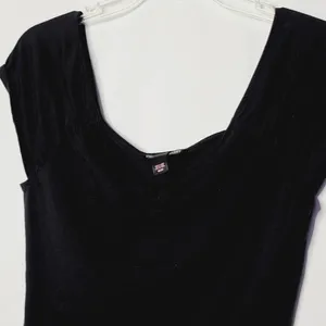 Victoria Secret ruched neck and sleeve black shirt top sz Medium thumbnail 2