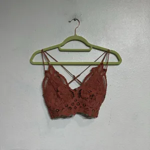 Free People One Copper Adella Crochet Lace Bralette Sz S thumbnail 2