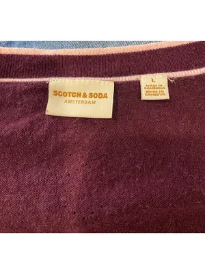 Scotch & Soda Classic Long Sleeve Cardigan Burgundy Size L Classic Preppy Fall thumbnail 4