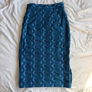 Anthropologie blue knit midi skirt thumbnail 2