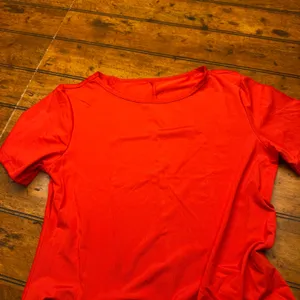 Womens Red Short Sleeve Crew‎ Neck A-Line T-Shirt Mini Dress Size S thumbnail 2