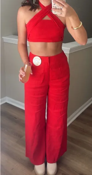 Red Gianni Bini top and pants Set thumbnail 1
