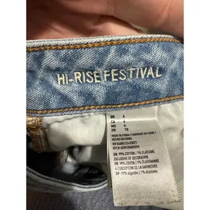 American Eagle Hi-Rise Festival Distressed Jean Shorts‎ Light Wash Blue Size 6 thumbnail 6