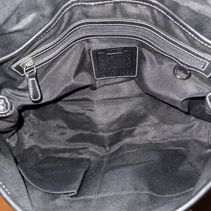 Vintage Soho Coach Signature Demi Buckle Flap Shoulder Bag 6388 Charcoal Black thumbnail 7