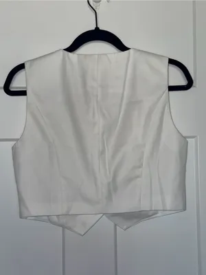 NWT Commense Solid White Vest Size M thumbnail 3