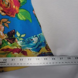 Coco Bianco Floral Open Back Sleeveless Blouse Top Blue Yellow Size L Tropical thumbnail 7