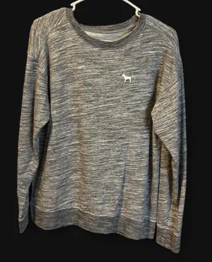 victoria’s secret PINK grey oversized cozy sweatshirt thumbnail 1